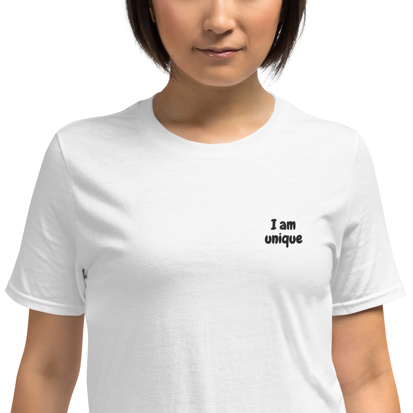 I am unique   Embroidered Short-Sleeve Unisex T-Shirt