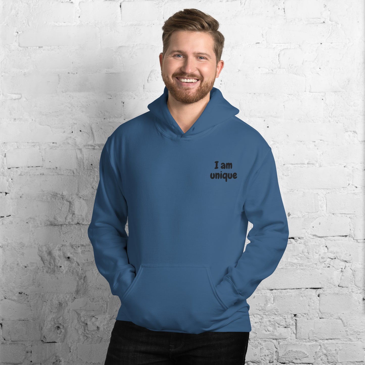 I am unique    Embroidered Unisex Hoodie