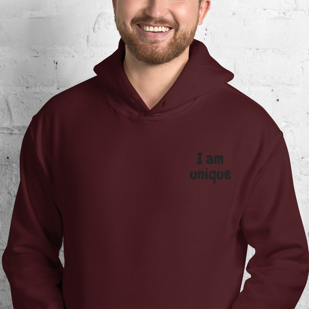 I am unique    Embroidered Unisex Hoodie