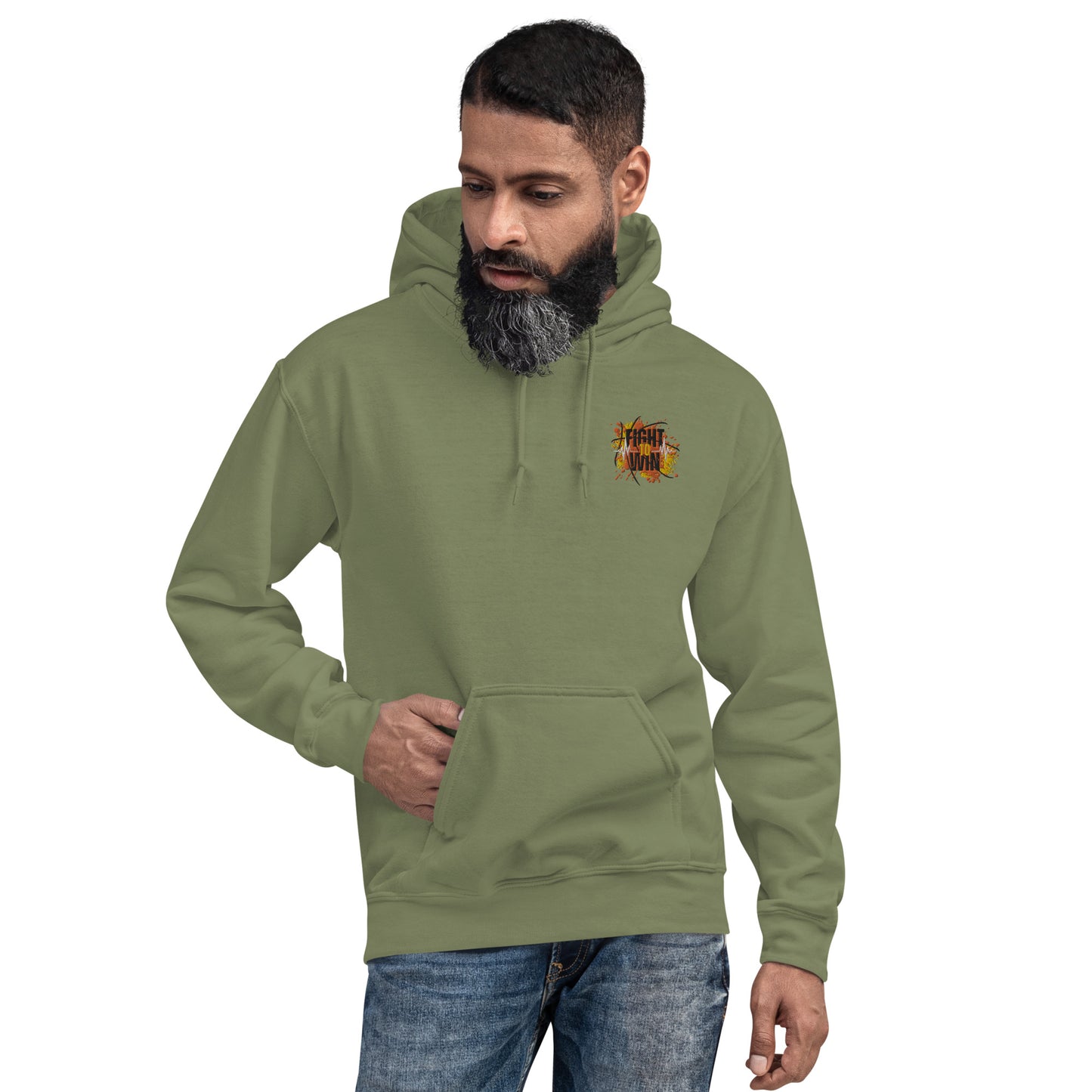 Fight to win   Embroidered Unisex Hoodie