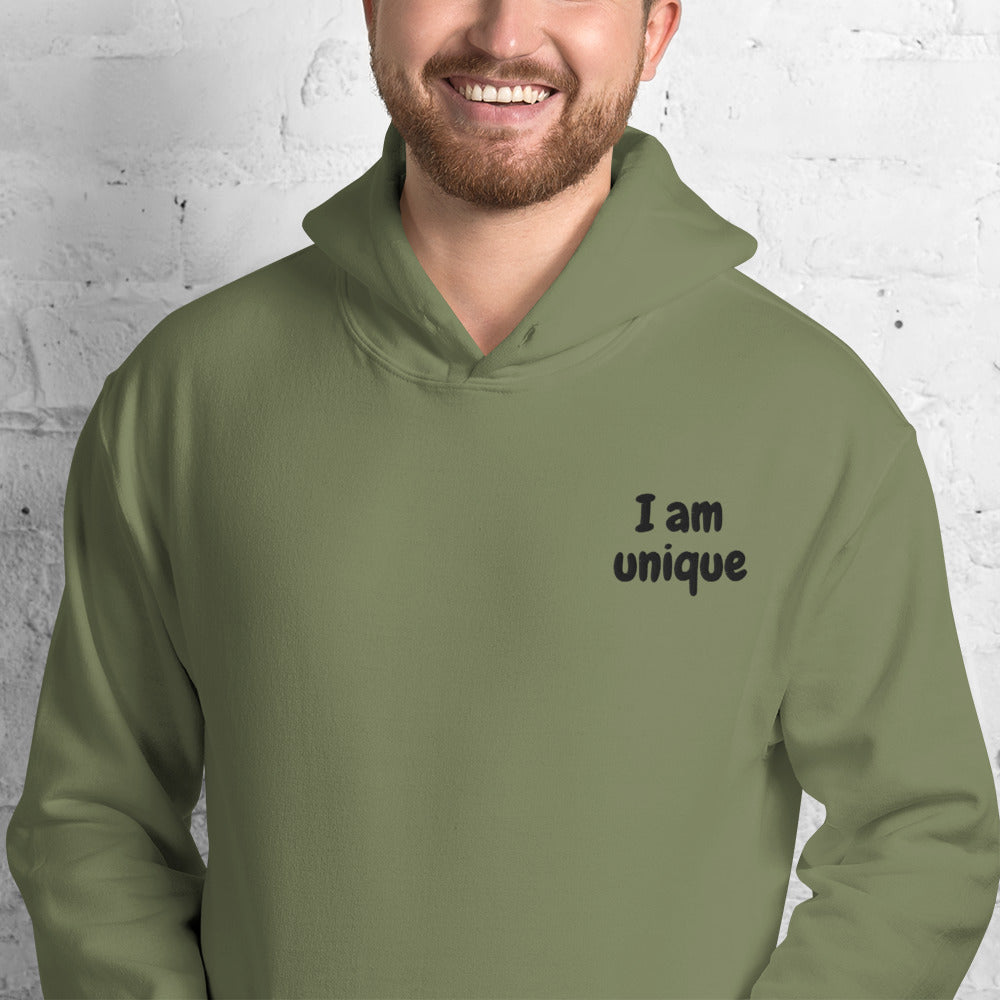 I am unique    Embroidered Unisex Hoodie