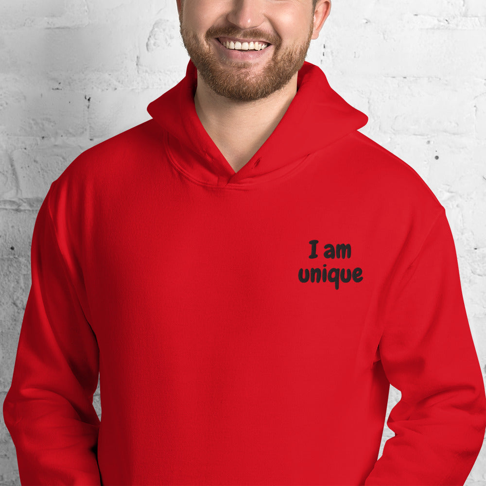 I am unique    Embroidered Unisex Hoodie